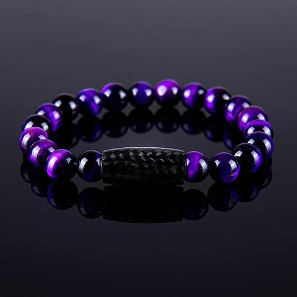 Carbon fiber Bracelet Tiger`s Eye Purple Shop Zak Code